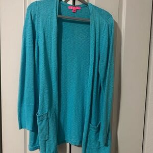 Lilly Pulitzer Vibrant Blue Open Cardigan